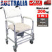 Buy Mobile Shower Toilet Commode Chair Bathroom Aluminum Bedside Footrest Wheelchair discounted | Products On Sale Australia