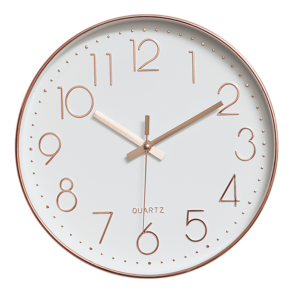 Buy Modern Wall Clock Silent Non-Ticking Quartz Battery Operated Rose Gold discounted | Products On Sale Australia