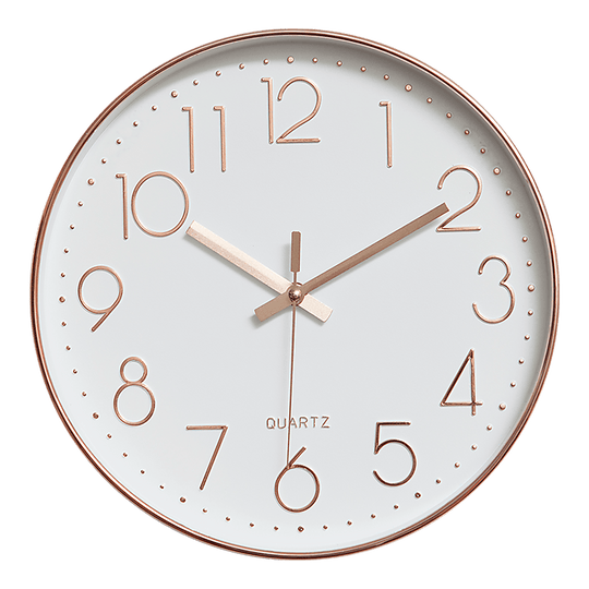 Buy Modern Wall Clock Silent Non-Ticking Quartz Battery Operated Rose Gold discounted | Products On Sale Australia