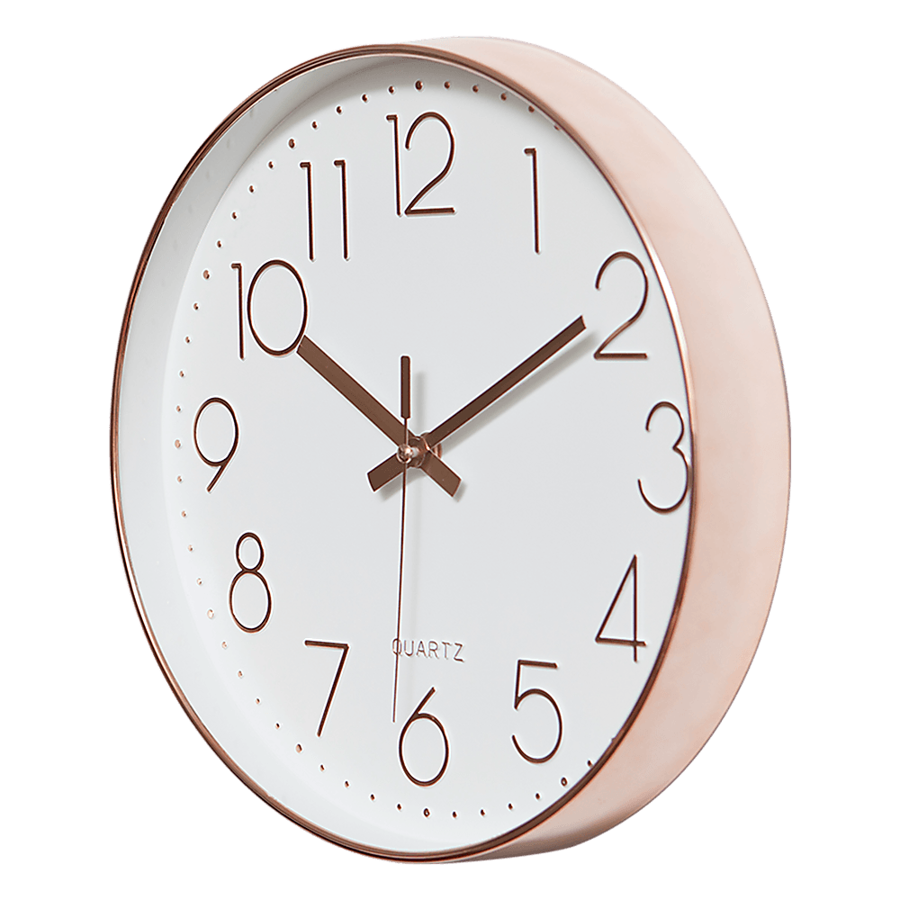 Buy Modern Wall Clock Silent Non-Ticking Quartz Battery Operated Rose Gold discounted | Products On Sale Australia