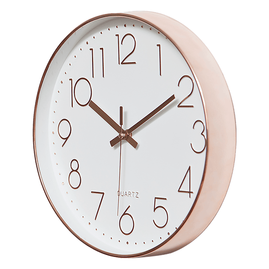 Buy Modern Wall Clock Silent Non-Ticking Quartz Battery Operated Rose Gold discounted | Products On Sale Australia