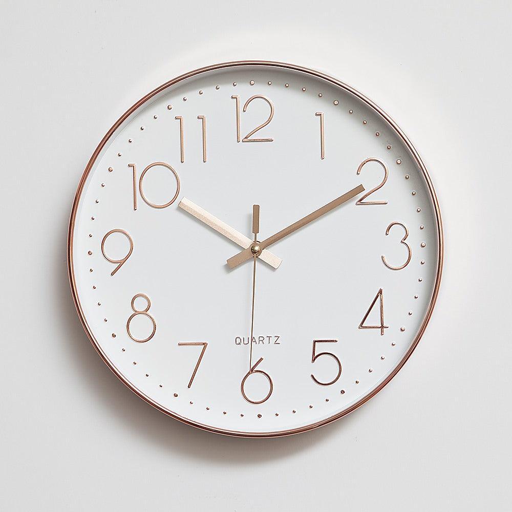 Buy Modern Wall Clock Silent Non-Ticking Quartz Battery Operated Rose Gold discounted | Products On Sale Australia