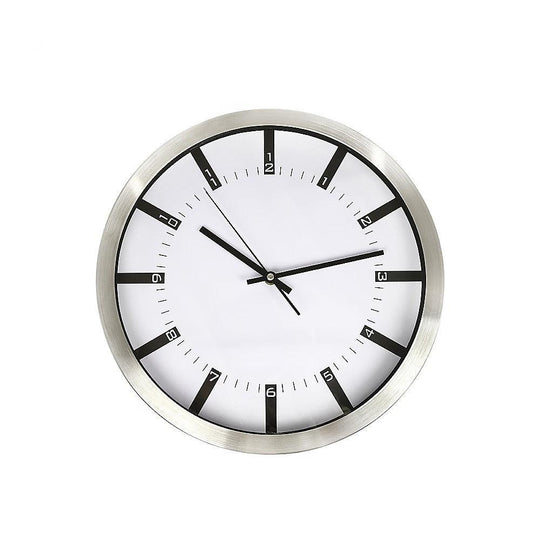 Buy Modern Wall Clock Silent Non-Ticking Quartz Battery Operated Stainless Steel discounted | Products On Sale Australia