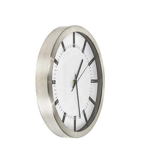 Buy Modern Wall Clock Silent Non-Ticking Quartz Battery Operated Stainless Steel discounted | Products On Sale Australia