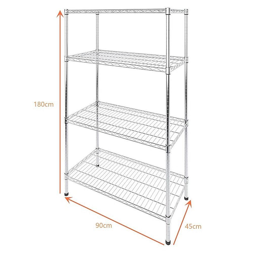 Buy Modular Wire Storage Shelf 900 x 450 x 1800mm Steel Shelving discounted | Products On Sale Australia