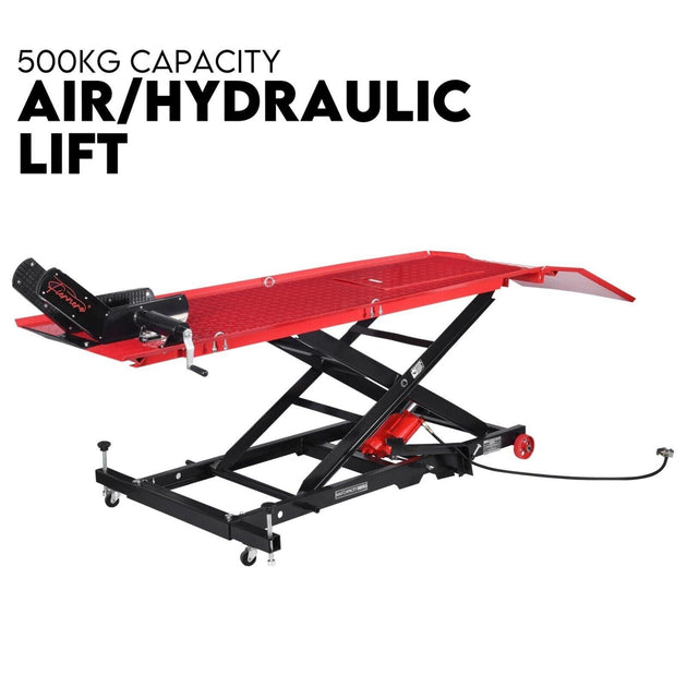 Buy Motorcycle Lift 500kg Table Hydraulic Air Bike Jack Mechanic Stand Hoist Lifter discounted | Products On Sale Australia