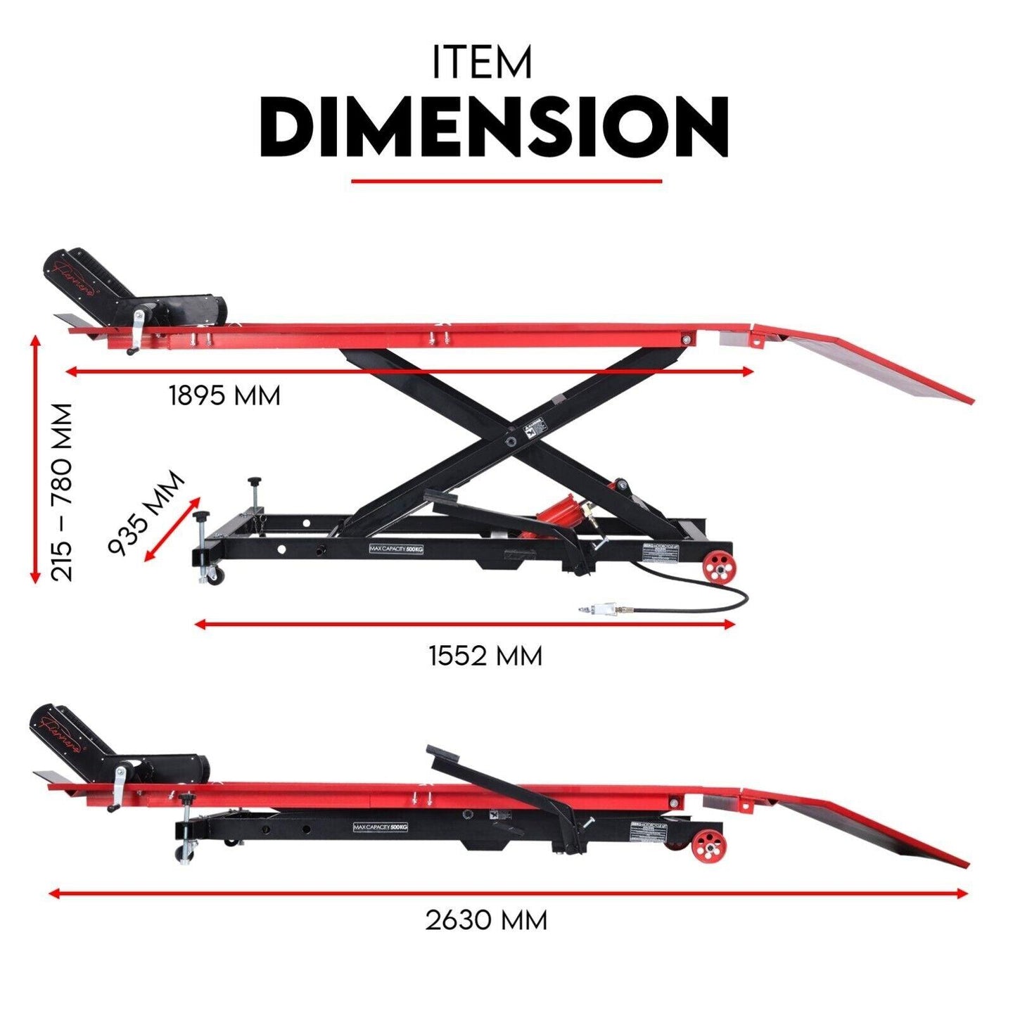 Buy Motorcycle Lift 500kg Table Hydraulic Air Bike Jack Mechanic Stand Hoist Lifter discounted | Products On Sale Australia