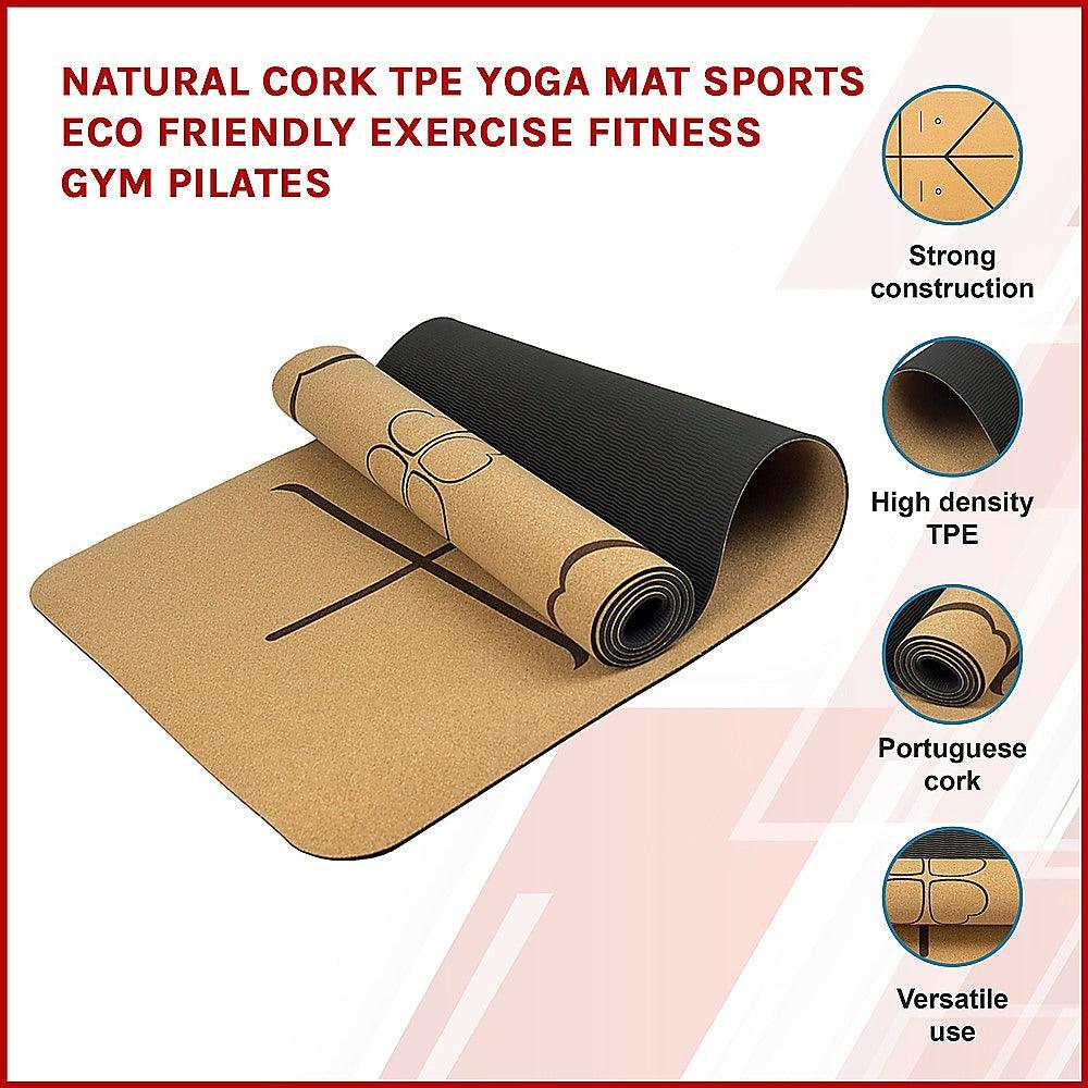 Natural Cork TPE Yoga Mat Sports Eco Friendly Exercise Fitness Gym Pilates Products On Sale Australia | Sports & Fitness > Fitness Accessories Category