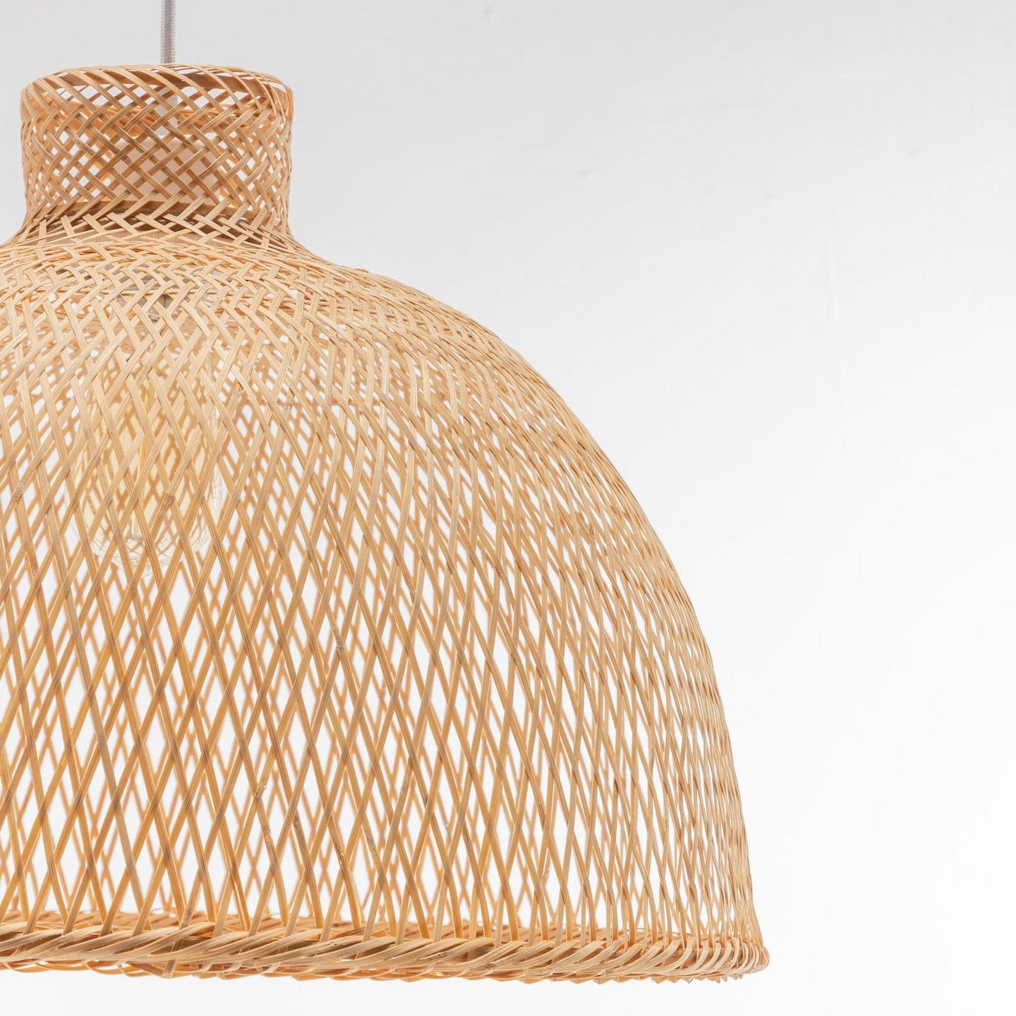 Buy Natural Hand Woven Bamboo Dome Pendant Lamp Hanging Light Rattan Style discounted | Products On Sale Australia