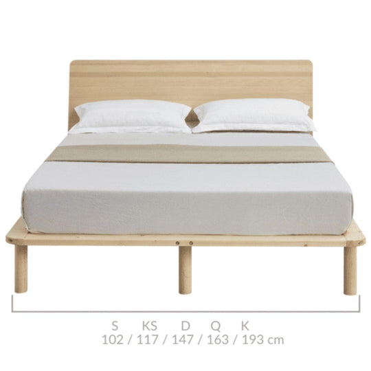 Buy Natural Solid Wood Bed Frame Bed Base with Headboard King Single discounted | Products On Sale Australia