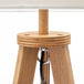 Buy Natural Wooden Tripod Floor Lamp w/ Round Wood Shelf + Off White Linen Shade discounted | Products On Sale Australia