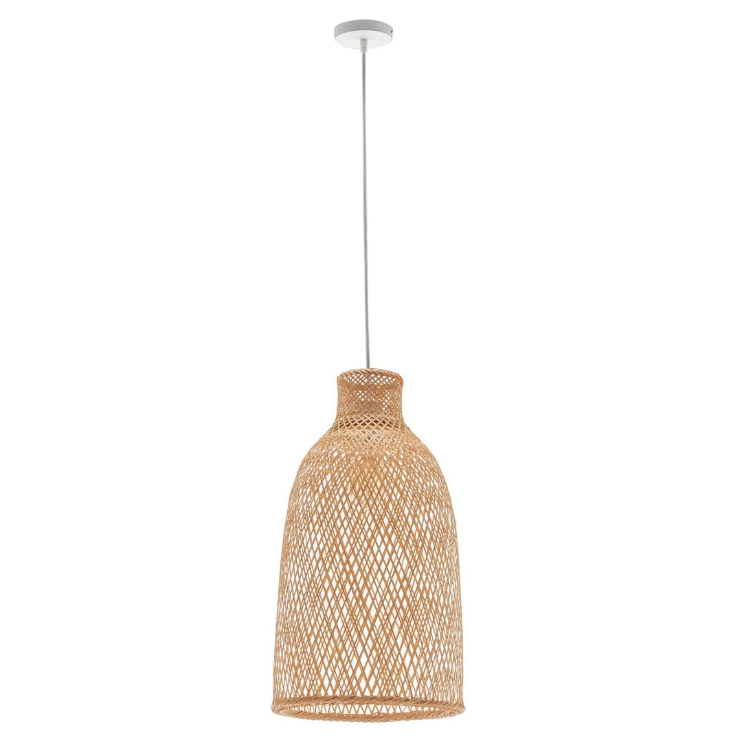 Buy Natural Woven Bamboo Cone Pendant Lamp Hanging Light Bell Shade Boho Tropical discounted | Products On Sale Australia