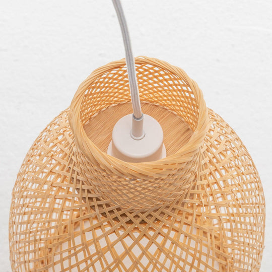 Buy Natural Woven Bamboo Cone Pendant Lamp Hanging Light Bell Shade Boho Tropical discounted | Products On Sale Australia