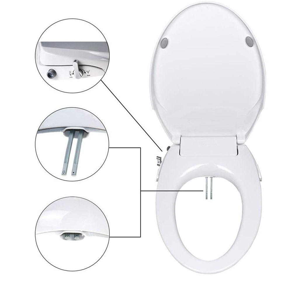 Buy Non Electric Bidet Toilet Seat O Cover Bathroom Dual Nozzle Spray Water Wash discounted | Products On Sale Australia