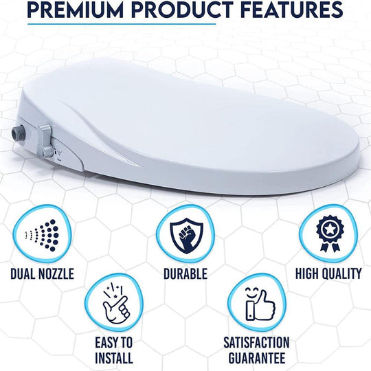 Buy Non Electric Bidet Toilet Seat O Cover Bathroom Dual Nozzle Spray Water Wash discounted | Products On Sale Australia