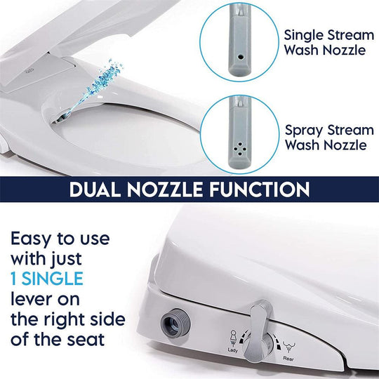 Buy Non Electric Bidet Toilet Seat O Cover Bathroom Dual Nozzle Spray Water Wash discounted | Products On Sale Australia