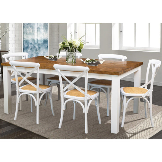 Buy Norah Dining Table 180cm Solid Acacia Wood Home Dinner Furniture discounted | Products On Sale Australia