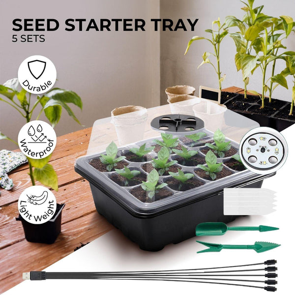 NOVEDEN Seed Starter Tray with Grow Light (12 Cells per Tray) NE-PSGB-100-XC Products On Sale Australia | Home & Garden > Garden Tools Category