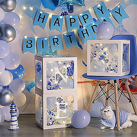 Buy ONE Balloons Box Clear Gift Boxes Gift Birthday Baby Shower Party AU discounted | Products On Sale Australia