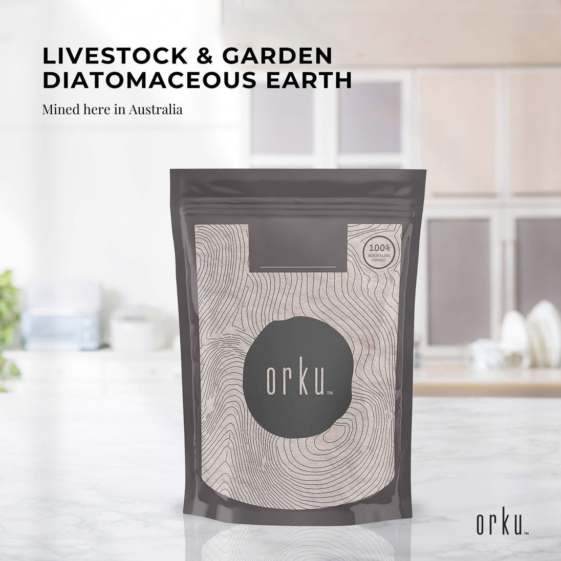 Buy Orku 1Kg Fossil Shell Flour - Livestock Garden Pet Diatomaceous Earth discounted | Products On Sale Australia