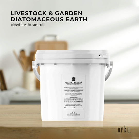 Buy Orku 3Kg Fossil Shell Flour Tub - Livestock Garden Diatomaceous Earth discounted | Products On Sale Australia