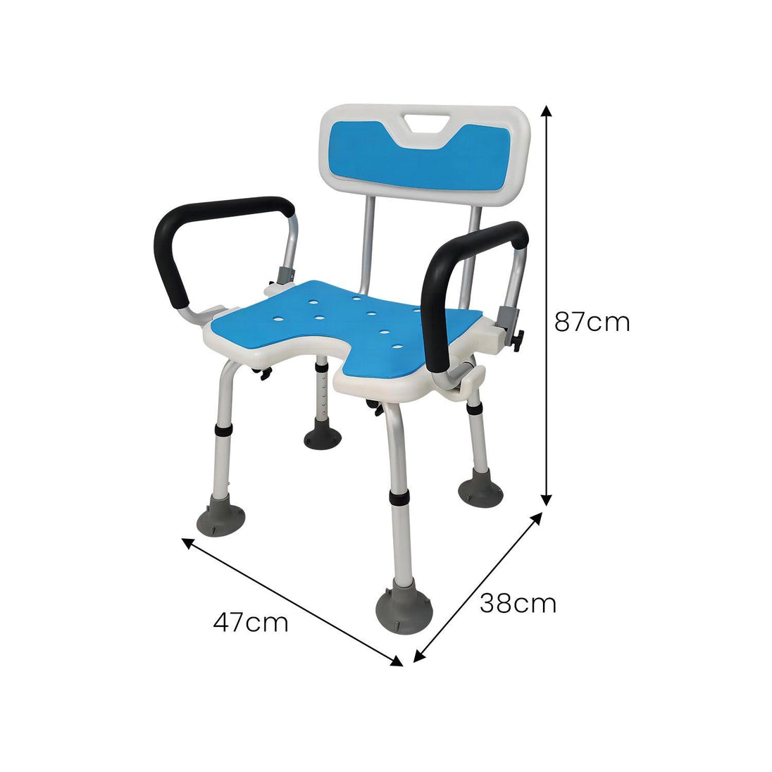 Buy Orthonica Height Adjustable Aluminium Shower Chair With Adjustable Armrests discounted | Products On Sale Australia