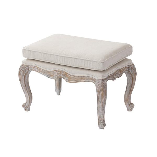 Buy Ottoman Linen Fabric Beige Oak Wood White Washed Finish discounted | Products On Sale Australia