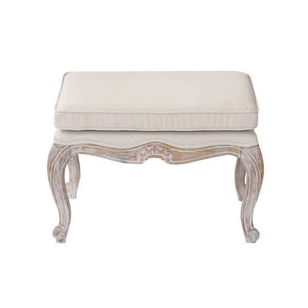 Buy Ottoman Linen Fabric Beige Oak Wood White Washed Finish discounted | Products On Sale Australia