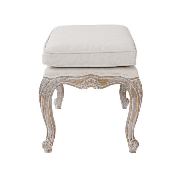 Buy Ottoman Linen Fabric Beige Oak Wood White Washed Finish discounted | Products On Sale Australia