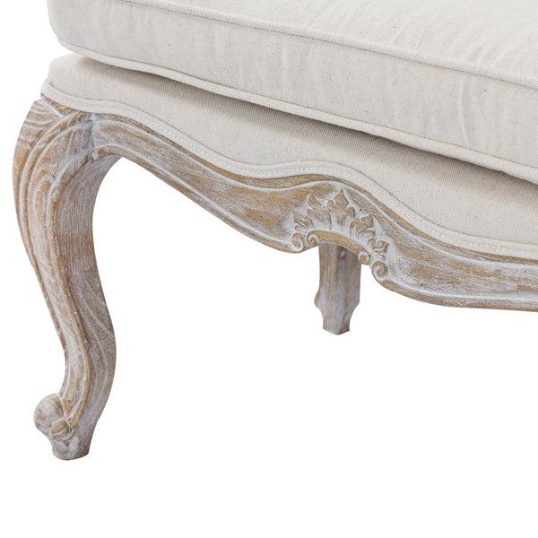 Buy Ottoman Linen Fabric Beige Oak Wood White Washed Finish discounted | Products On Sale Australia