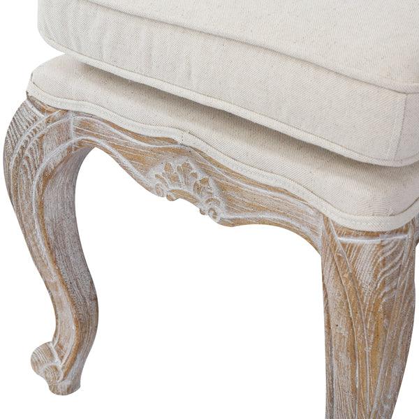 Buy Ottoman Linen Fabric Beige Oak Wood White Washed Finish discounted | Products On Sale Australia