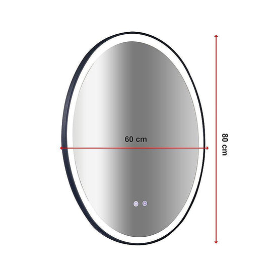 Buy Oval Mirror LED Anti-Fog Illuminated Bathroom Living Room discounted | Products On Sale Australia