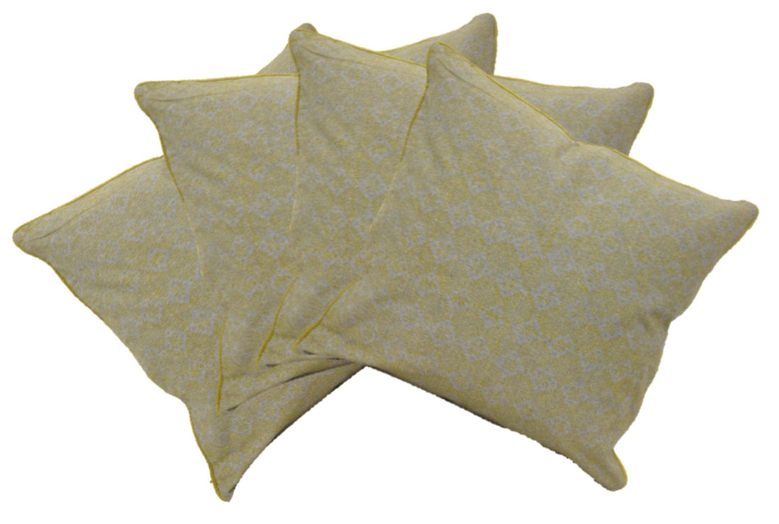 Buy Pack of 4 Azuk Mustard Yellow & Grey 50cm x 50cm Cushion Covers discounted | Products On Sale Australia