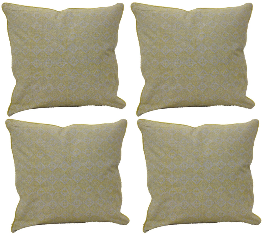 Buy Pack of 4 Azuk Mustard Yellow & Grey 50cm x 50cm Cushion Covers discounted | Products On Sale Australia