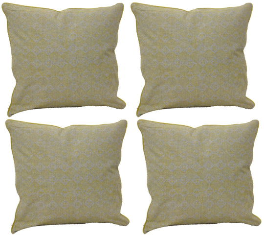 Buy Pack of 4 Azuk Mustard Yellow & Grey 50cm x 50cm Cushion Covers discounted | Products On Sale Australia