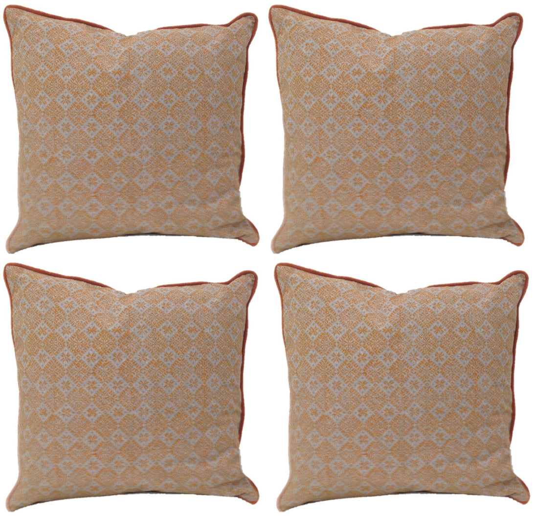 Buy Pack of 4 Azuk Orange & Grey Cushion Covers 50cm x 50cm discounted | Products On Sale Australia