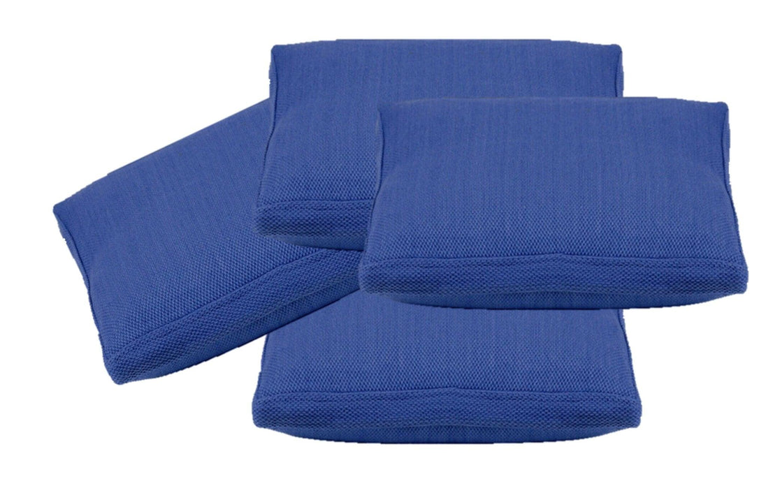 Buy Pack of 4 Classic Sky Blue Large 56x56cm Box Sided Cushion Cover Chair pad covers discounted | Products On Sale Australia