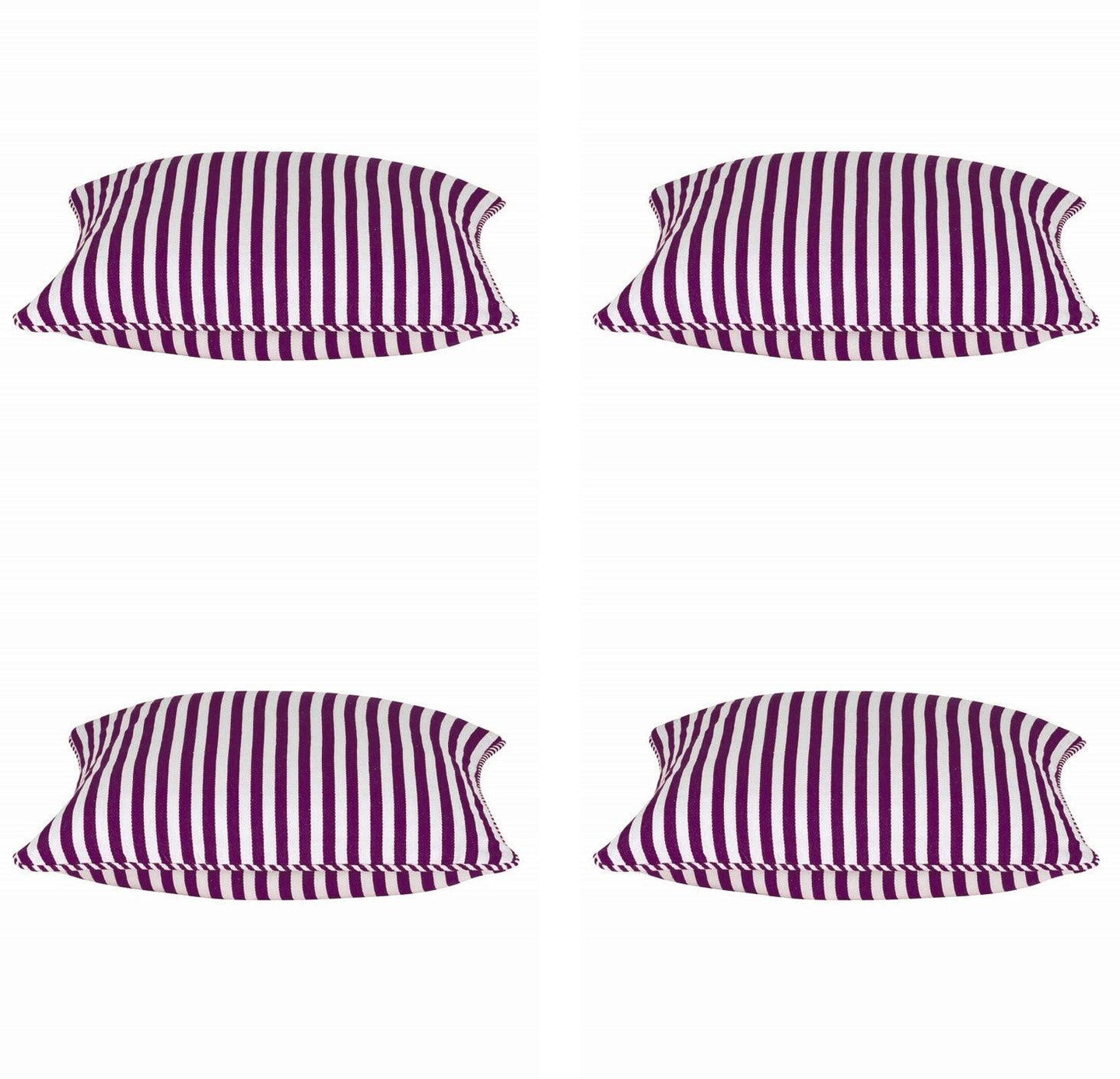 Buy Pack of 4 Dandi Fuchsia Plum Purple & White Striped Square Cushion Covers 40x40cm discounted | Products On Sale Australia