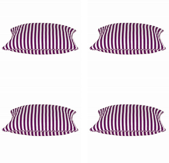 Buy Pack of 4 Dandi Fuchsia Plum Purple & White Striped Square Cushion Covers 40x40cm discounted | Products On Sale Australia