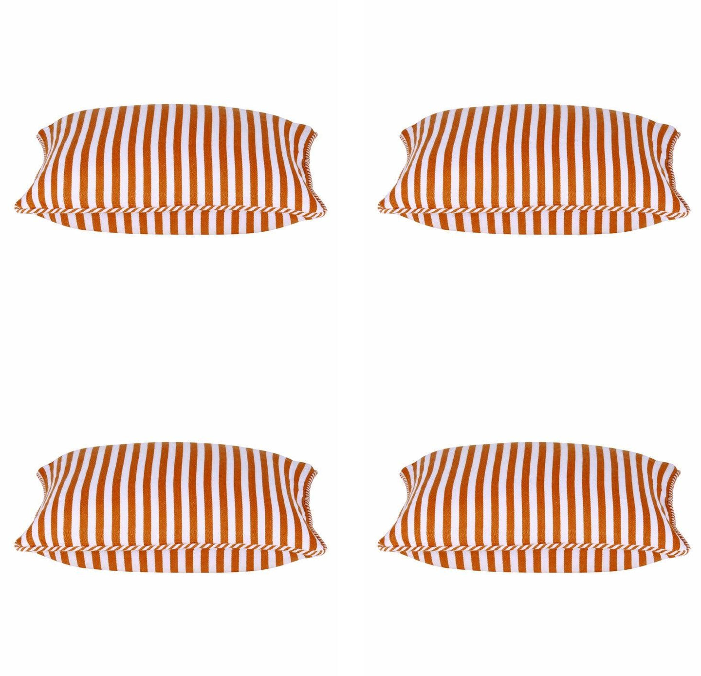 Buy Pack of 4 Dandi Orange & White Striped Nautical Cushion Covers 40x40cm discounted | Products On Sale Australia