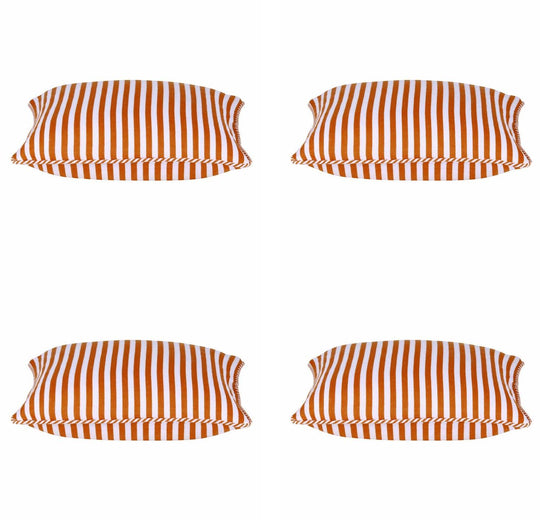 Buy Pack of 4 Dandi Orange & White Striped Nautical Cushion Covers 40x40cm discounted | Products On Sale Australia