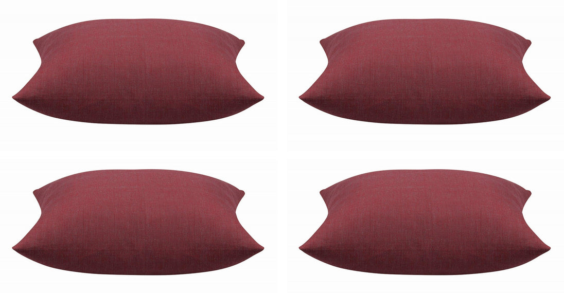 Buy Pack of 4 Elements Deep Red Solid Base Colour Square Cushion Covers discounted | Products On Sale Australia