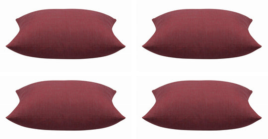 Buy Pack of 4 Elements Deep Red Solid Base Colour Square Cushion Covers discounted | Products On Sale Australia