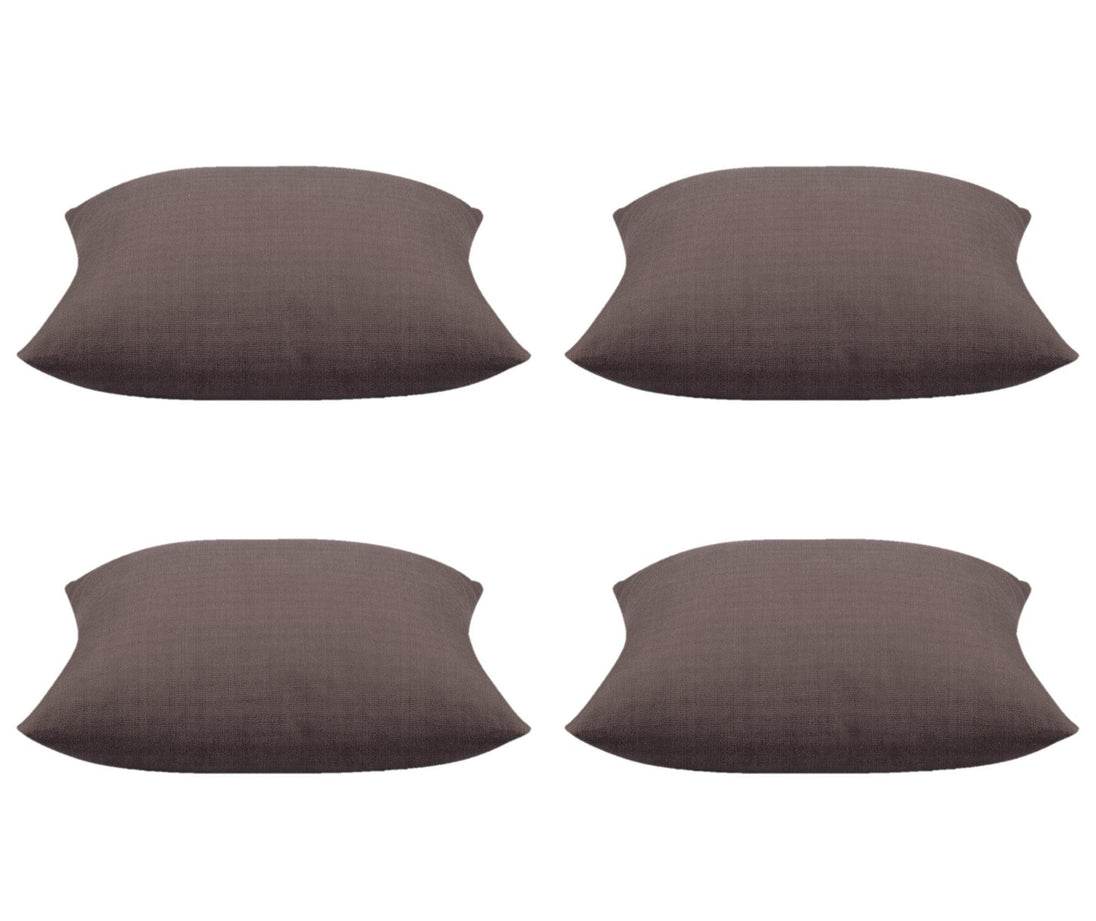 Buy Pack of 4 Elements Stone Brown Solid Base Colour Square Cushion Covers discounted | Products On Sale Australia