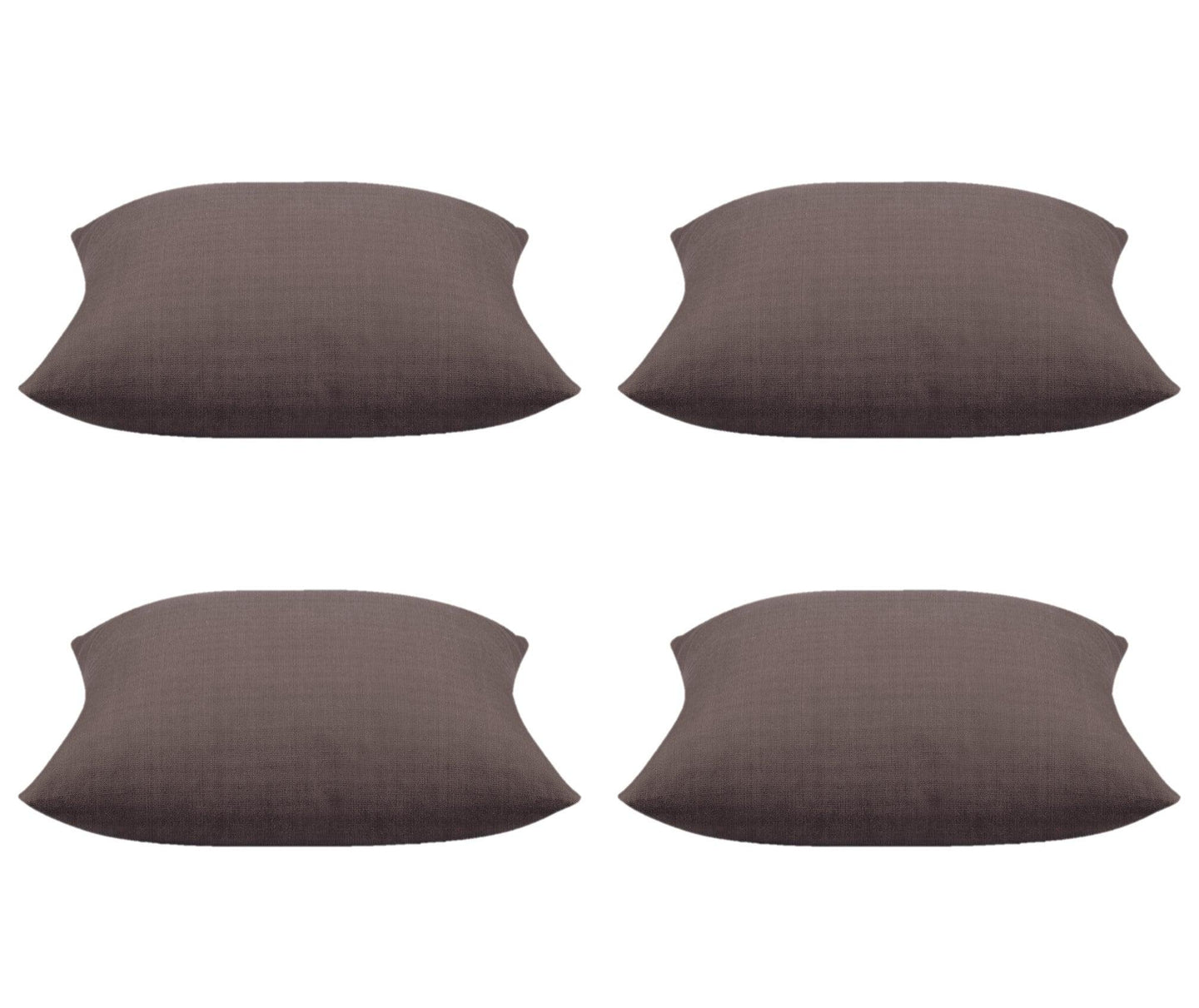 Buy Pack of 4 Elements Stone Brown Solid Base Colour Square Cushion Covers discounted | Products On Sale Australia