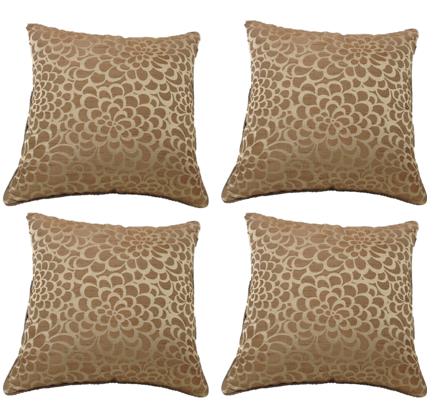 Buy Pack of 4 Flower Beige Petal Design Square Cushion Covers discounted | Products On Sale Australia