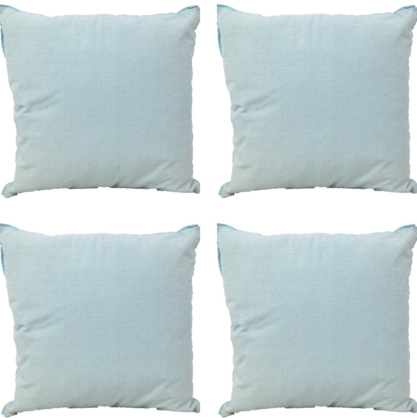 Buy Pack of 4 Frida Aqua Blue 50cm x 50cm Cushion Covers with piping discounted | Products On Sale Australia