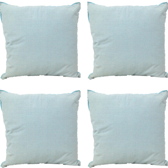 Buy Pack of 4 Frida Aqua Blue 50cm x 50cm Cushion Covers with piping discounted | Products On Sale Australia