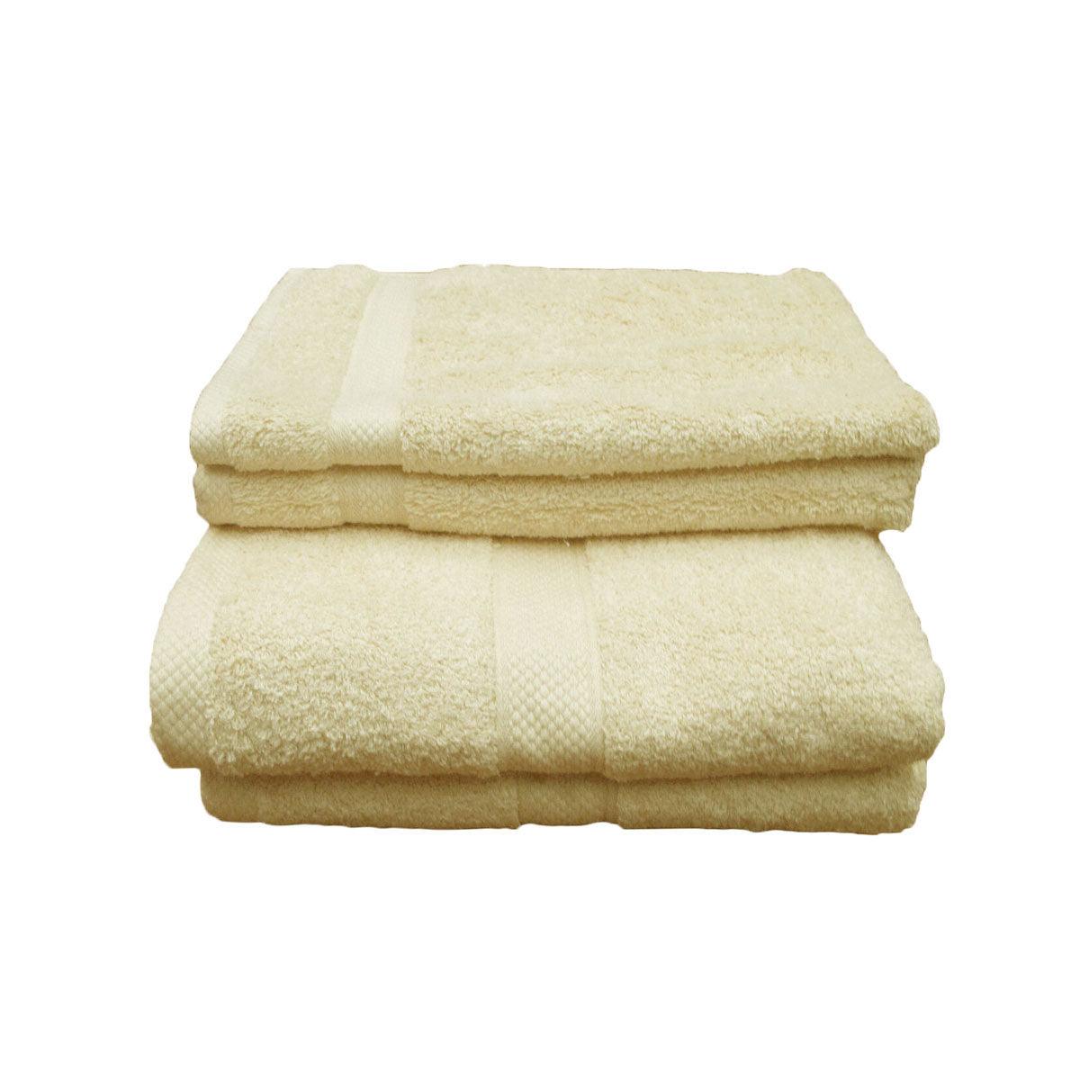 Buy Pack of 4 Uranus Cotton Bath Towel Set Butter discounted | Products On Sale Australia