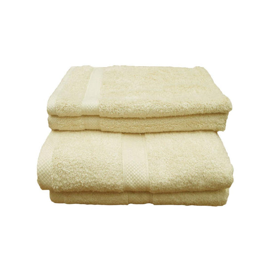 Buy Pack of 4 Uranus Cotton Bath Towel Set Butter discounted | Products On Sale Australia